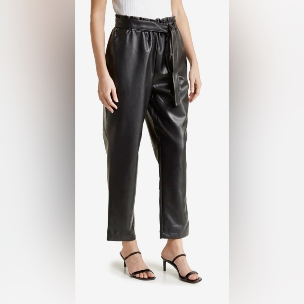 🆕Anthropologie Avec Les Filles - Vegan Leather Belted Paper Bag Pants